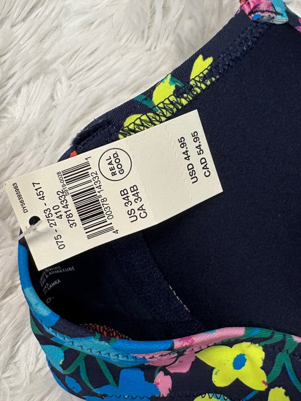 Aerie Blue Multi Floral Bikini Top - Picture 4 of 4